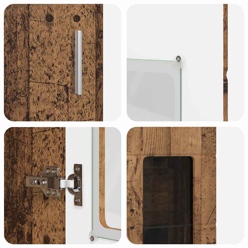 Highboard FLORIN 60 x 35 x 182 cm Altholz Holzwerkstoff