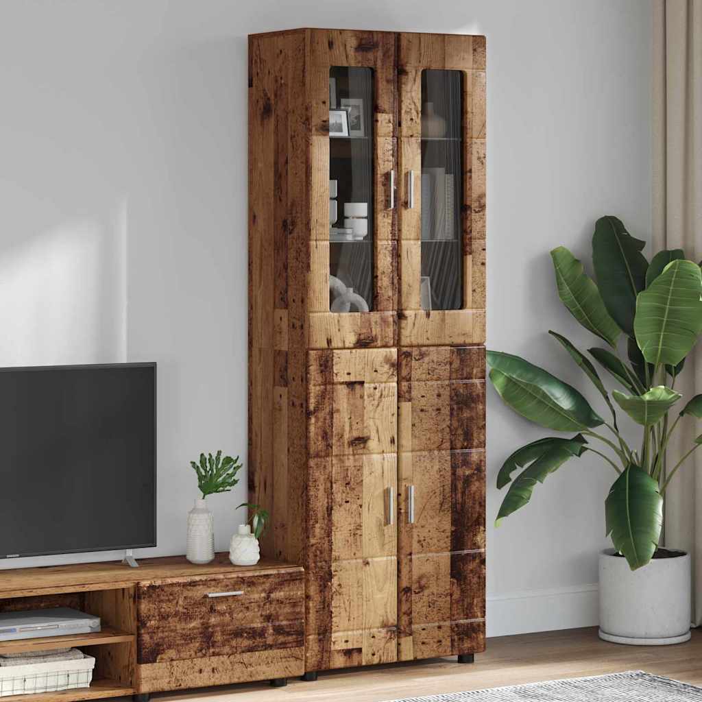Highboard FLORIN 60 x 35 x 182 cm Altholz Holzwerkstoff