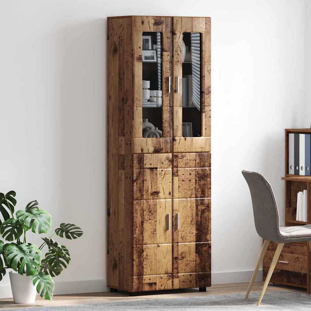 Highboard FLORIN 60 x 35 x 182 cm Altholz Holzwerkstoff