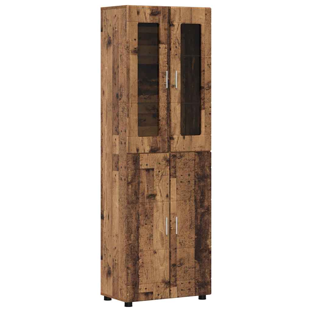 Highboard FLORIN 60 x 35 x 182 cm Altholz Holzwerkstoff