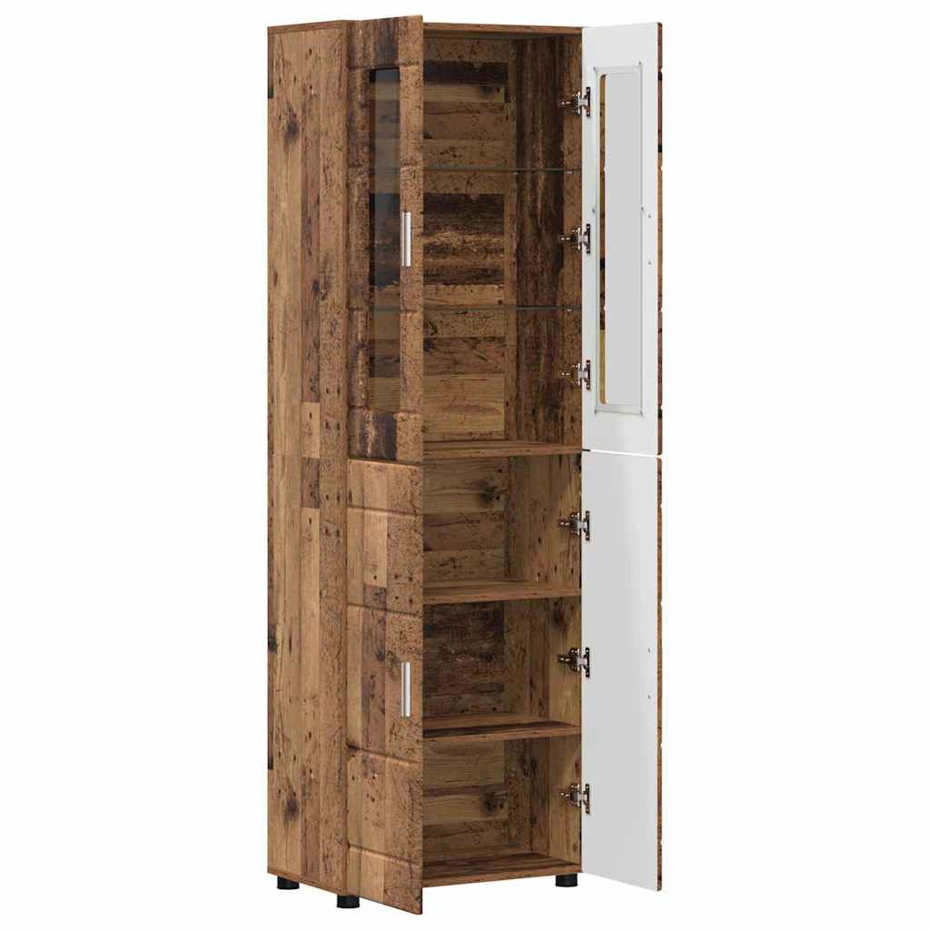 Highboard FLORIN 60 x 35 x 182 cm Altholz Holzwerkstoff