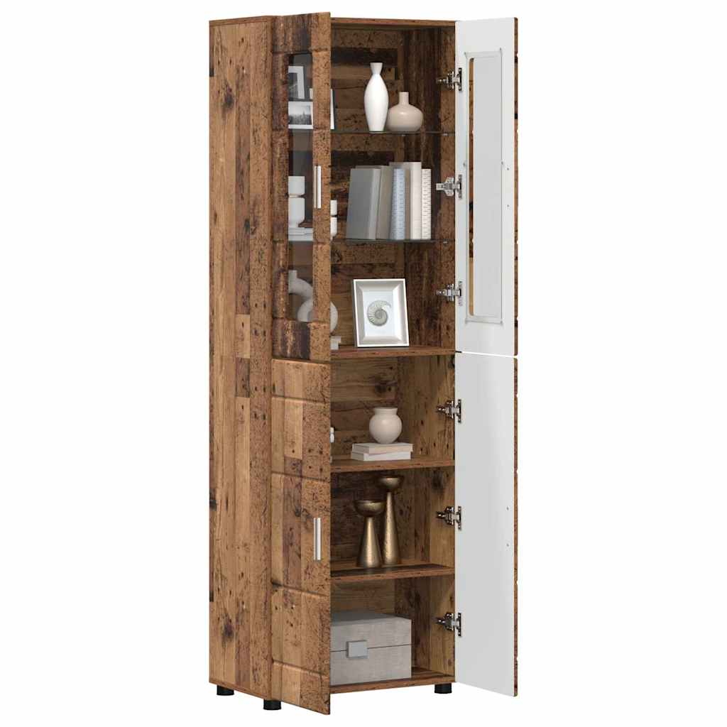 Highboard FLORIN 60 x 35 x 182 cm Altholz Holzwerkstoff