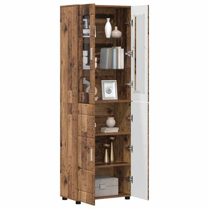 Highboard FLORIN 60 x 35 x 182 cm Altholz Holzwerkstoff