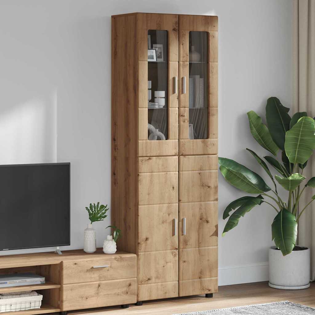 Highboard FLORIN 60 x 35 x 182 cm Artisan-Eiche Holzwerkstoff