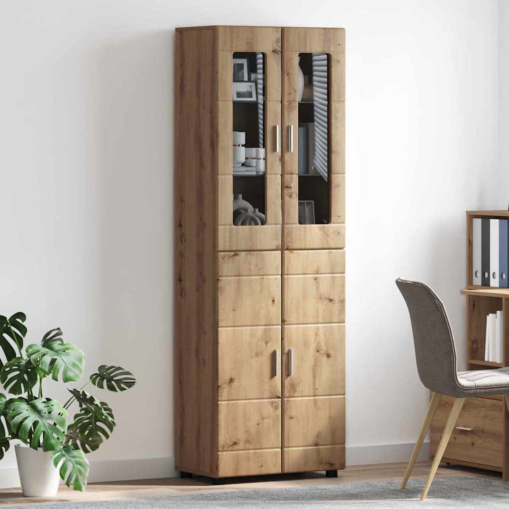 Highboard FLORIN 60 x 35 x 182 cm Artisan-Eiche Holzwerkstoff