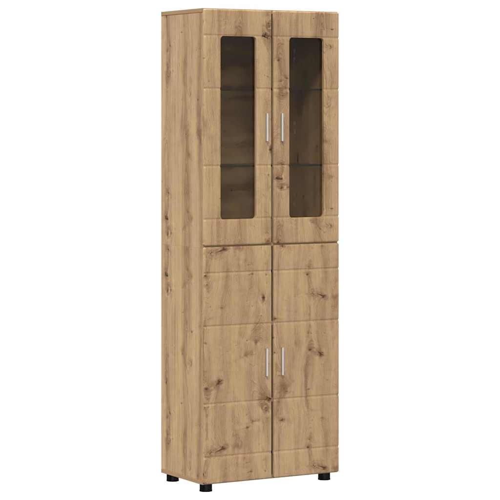 Highboard FLORIN 60 x 35 x 182 cm Artisan-Eiche Holzwerkstoff
