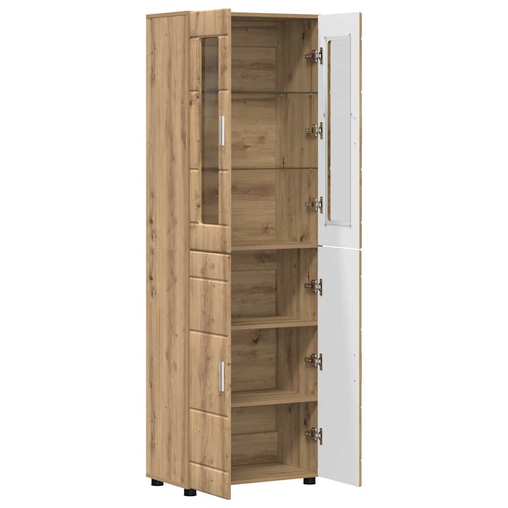 Highboard FLORIN 60 x 35 x 182 cm Artisan-Eiche Holzwerkstoff