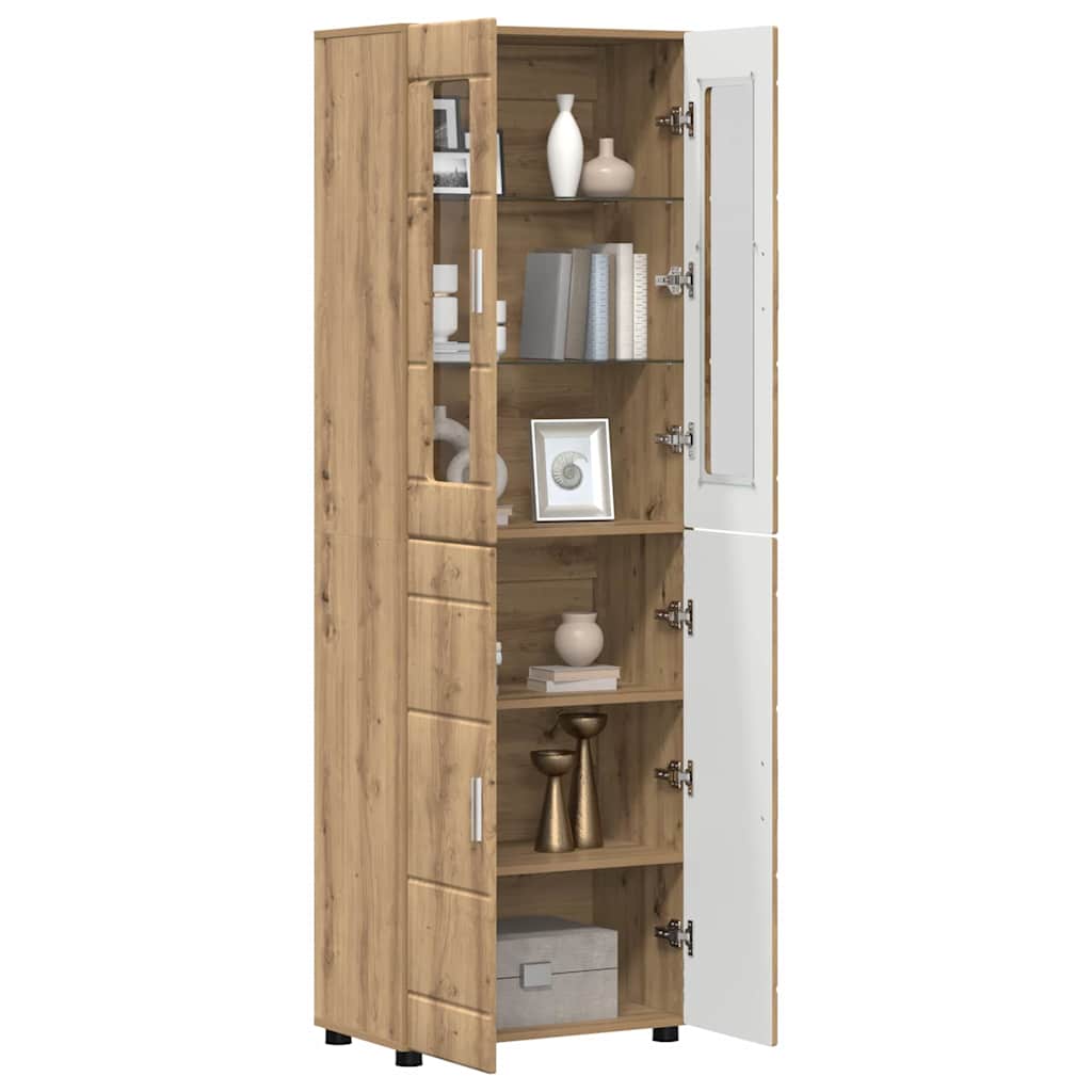 Highboard FLORIN 60 x 35 x 182 cm Artisan-Eiche Holzwerkstoff