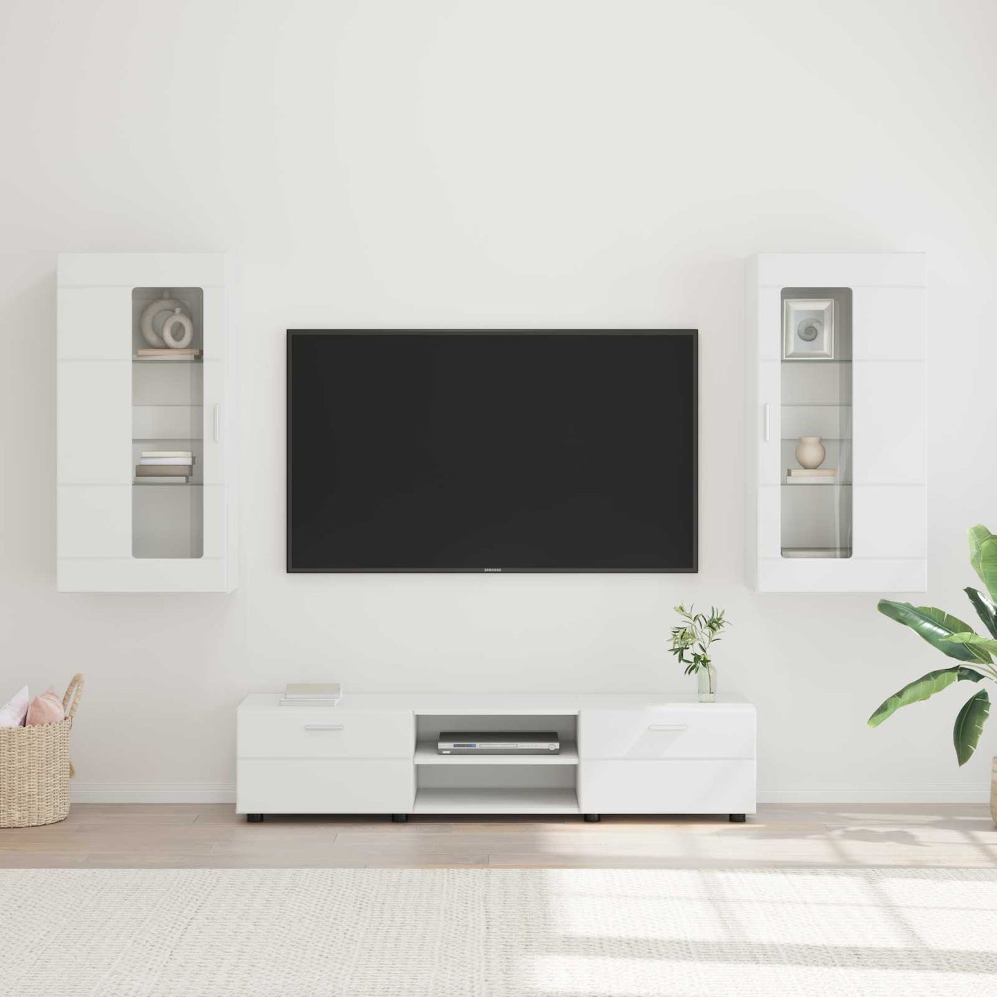 TV-Schrankset FLORIN 3 stk. Weiß Holzwerkstoff