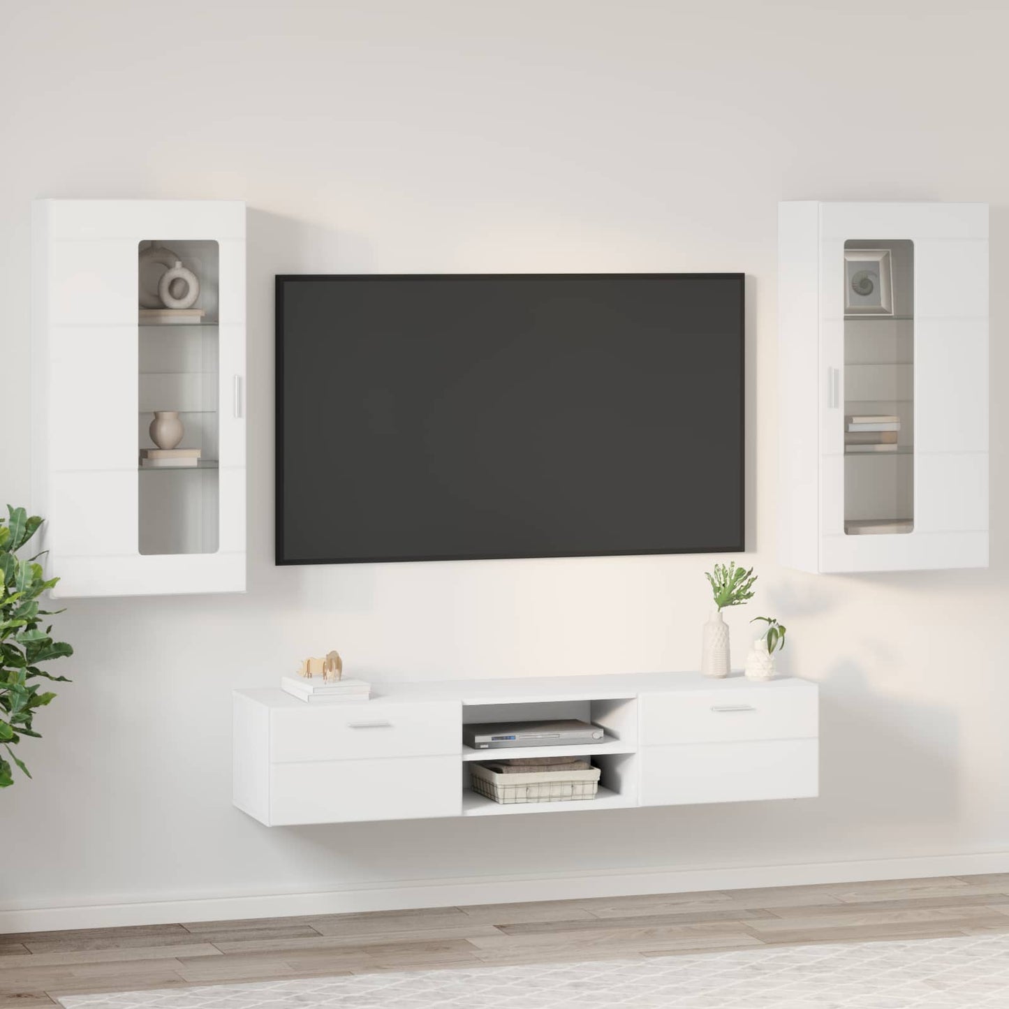 TV-Schrankset FLORIN 3 stk. Weiß Holzwerkstoff