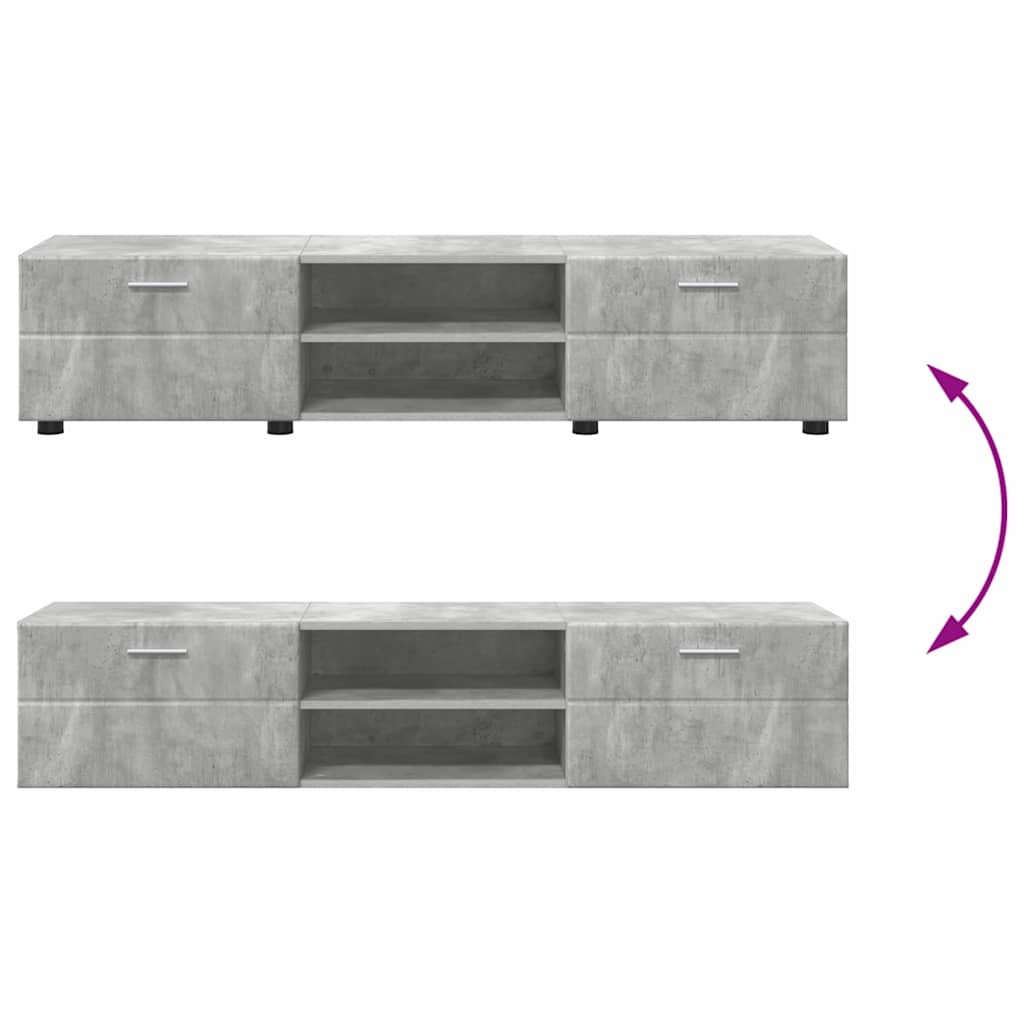 TV-Schrankset FLORIN 3 stk. Betongrau Holzwerkstoff