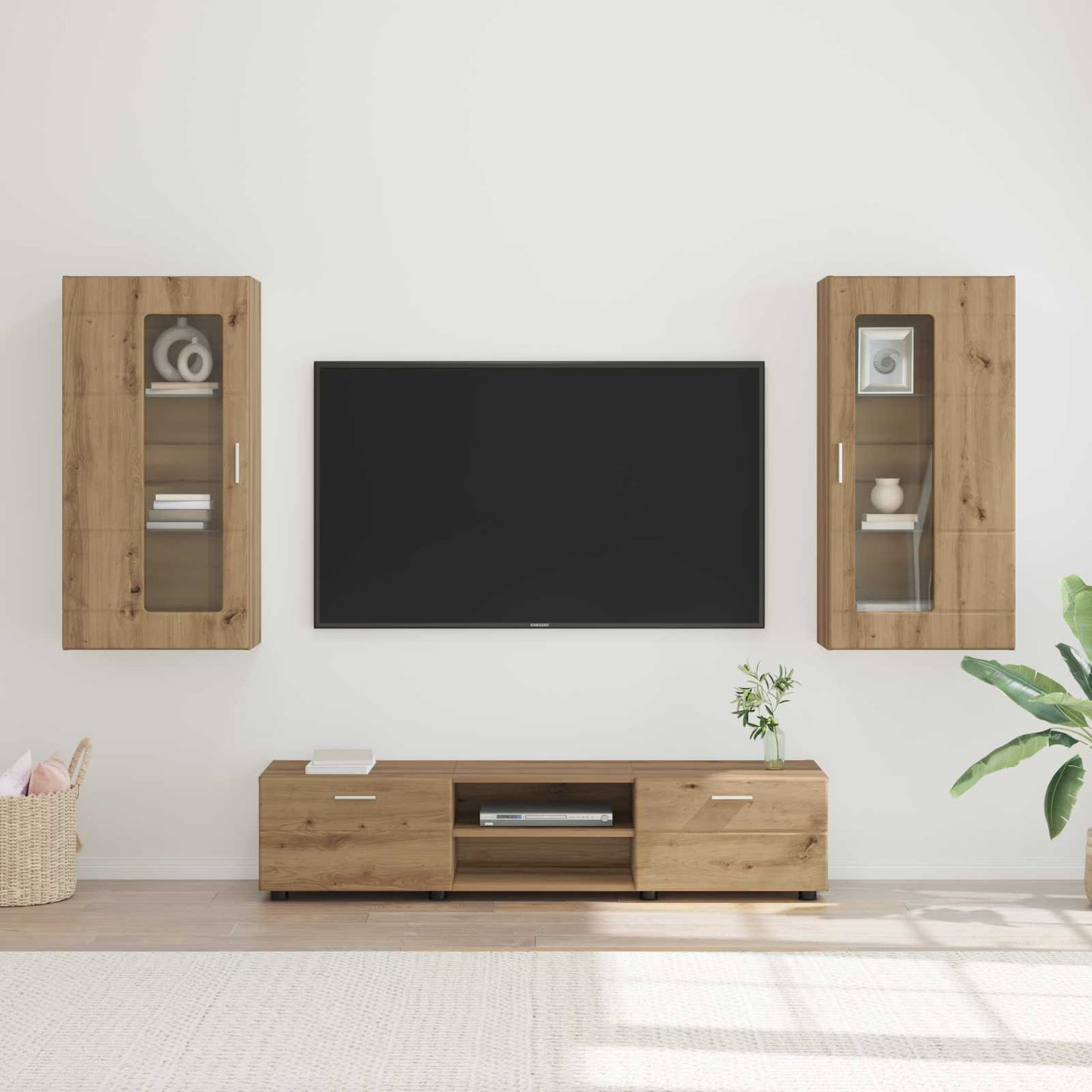TV-Schrankset FLORIN 3 pcs Artisan-Eiche Holzwerkstoff