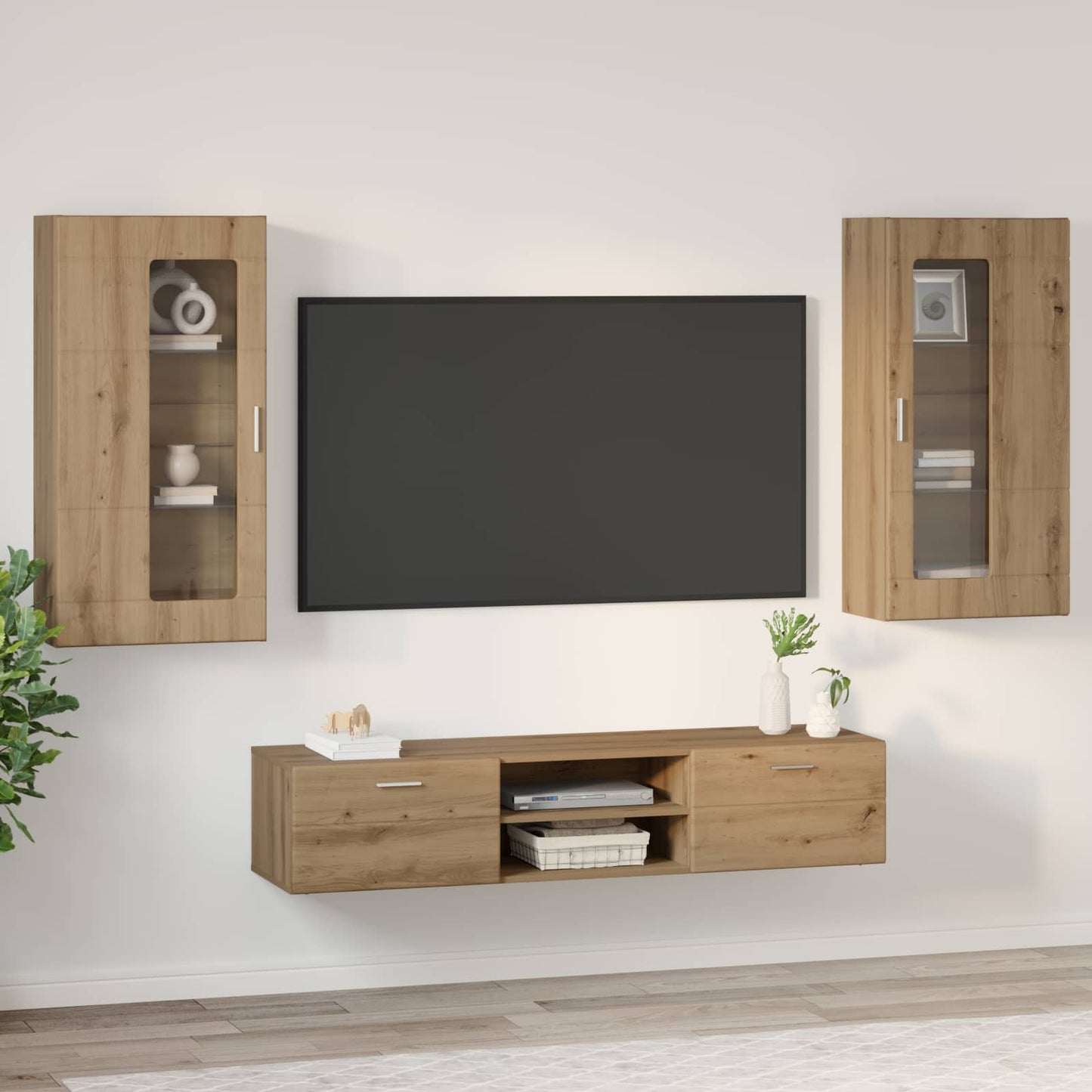 TV-Schrankset FLORIN 3 pcs Artisan-Eiche Holzwerkstoff