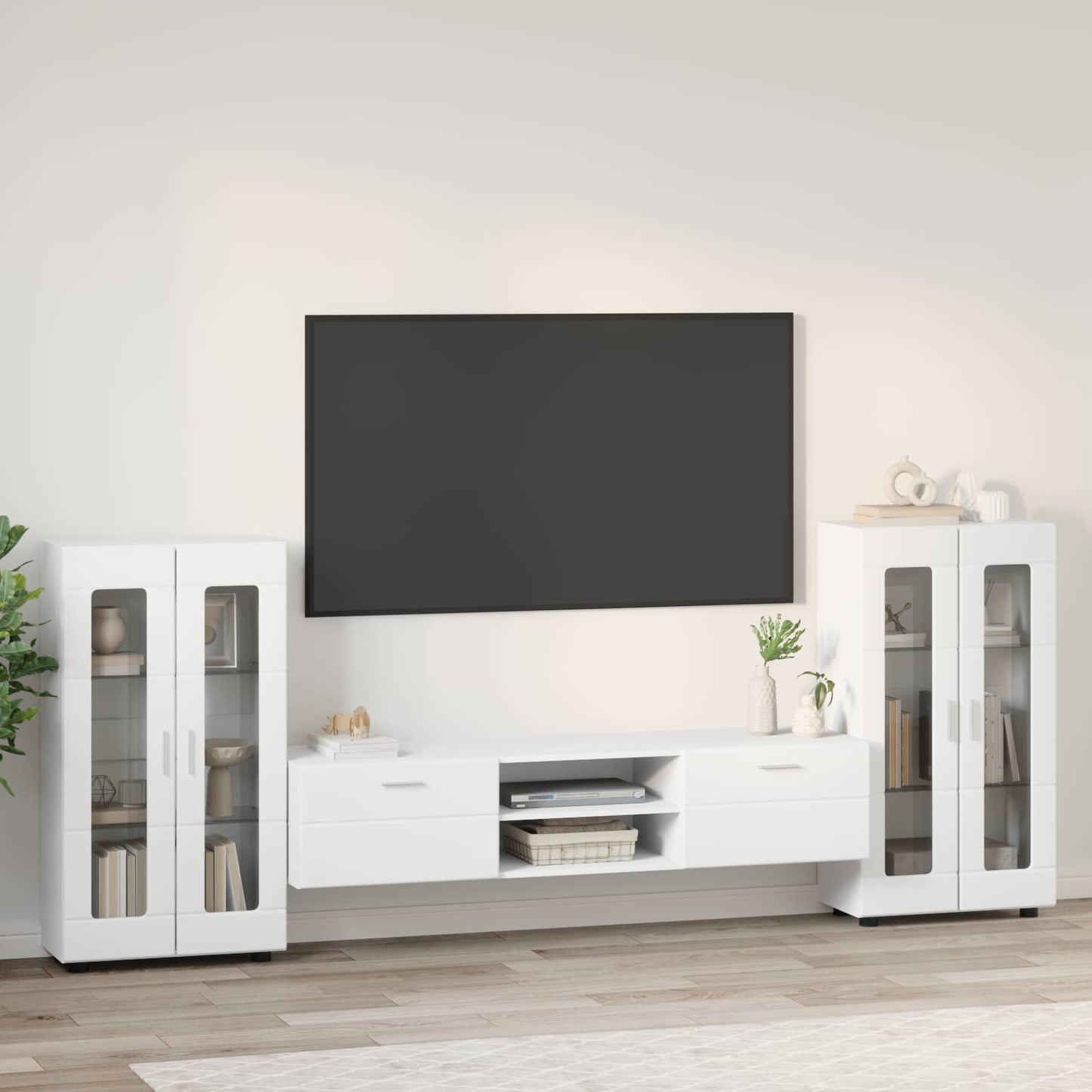 TV-Schrankset FLORIN 3 stk. Weiß Holzwerkstoff