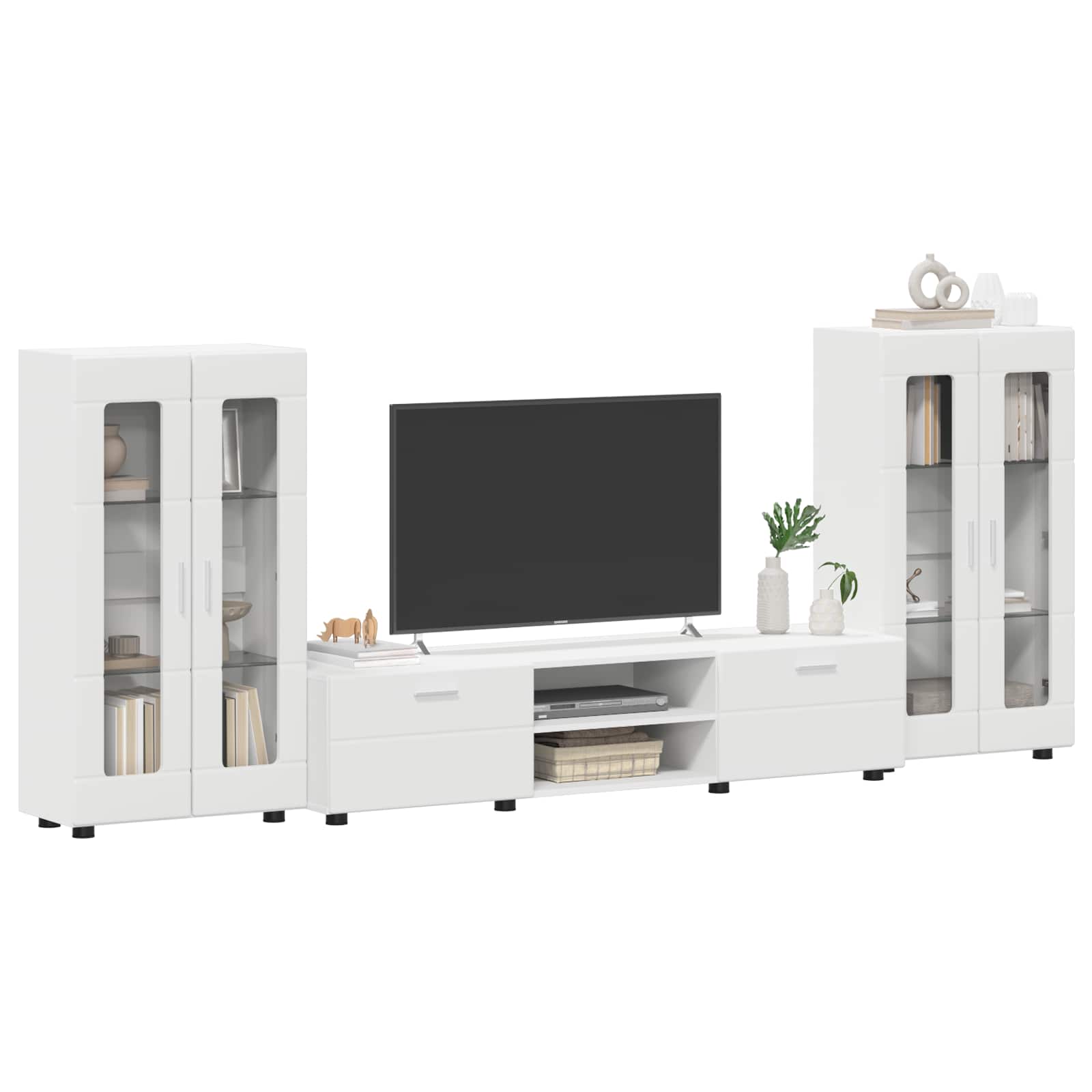 TV-Schrankset FLORIN 3 stk. Weiß Holzwerkstoff