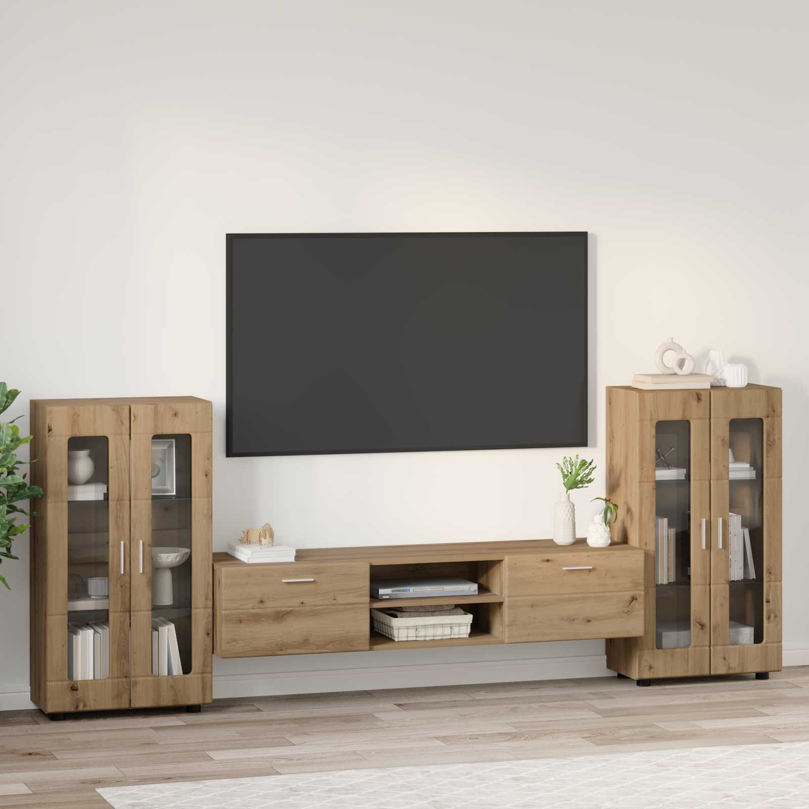 TV-Schrankset FLORIN 3 stk. Artisan-Eiche Holzwerkstoff