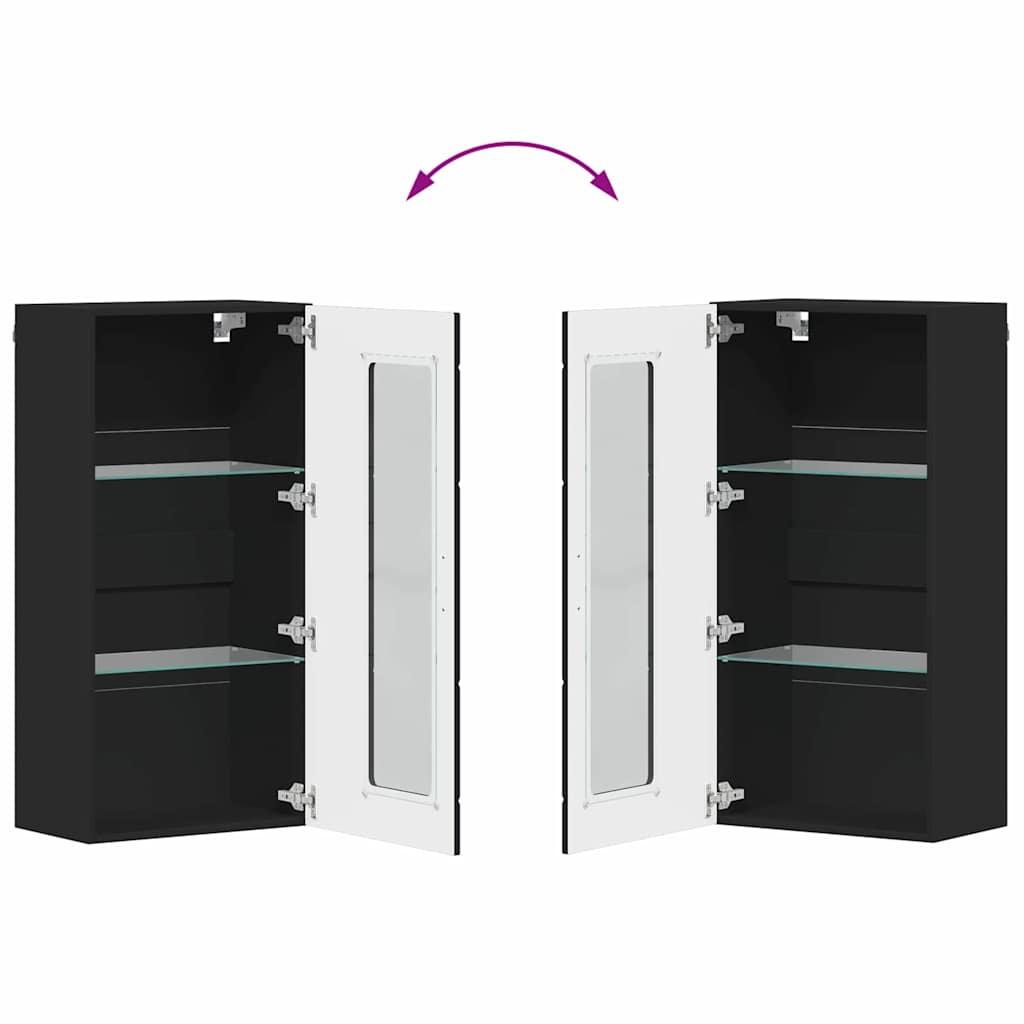 TV-Schrankset mit Schubladen FLORIN 3 pcs Schwarz Holzwerkstoff