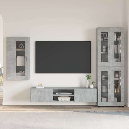 TV-Schrankset FLORIN 3 stk. Betongrau Holzwerkstoff