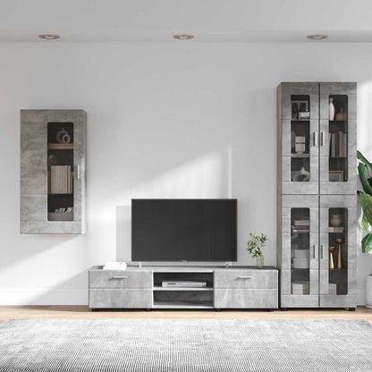 TV-Schrankset FLORIN 3 stk. Betongrau Holzwerkstoff