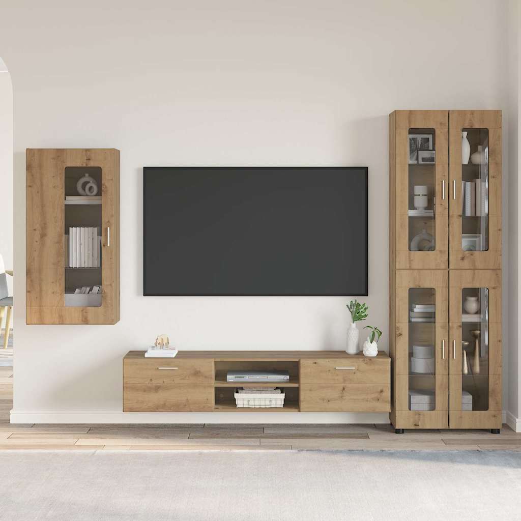 TV-Schrankset FLORIN 3 pcs Artisan-Eiche Holzwerkstoff