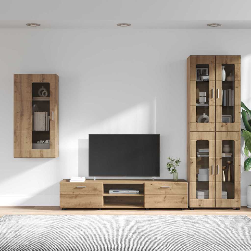 TV-Schrankset FLORIN 3 pcs Artisan-Eiche Holzwerkstoff