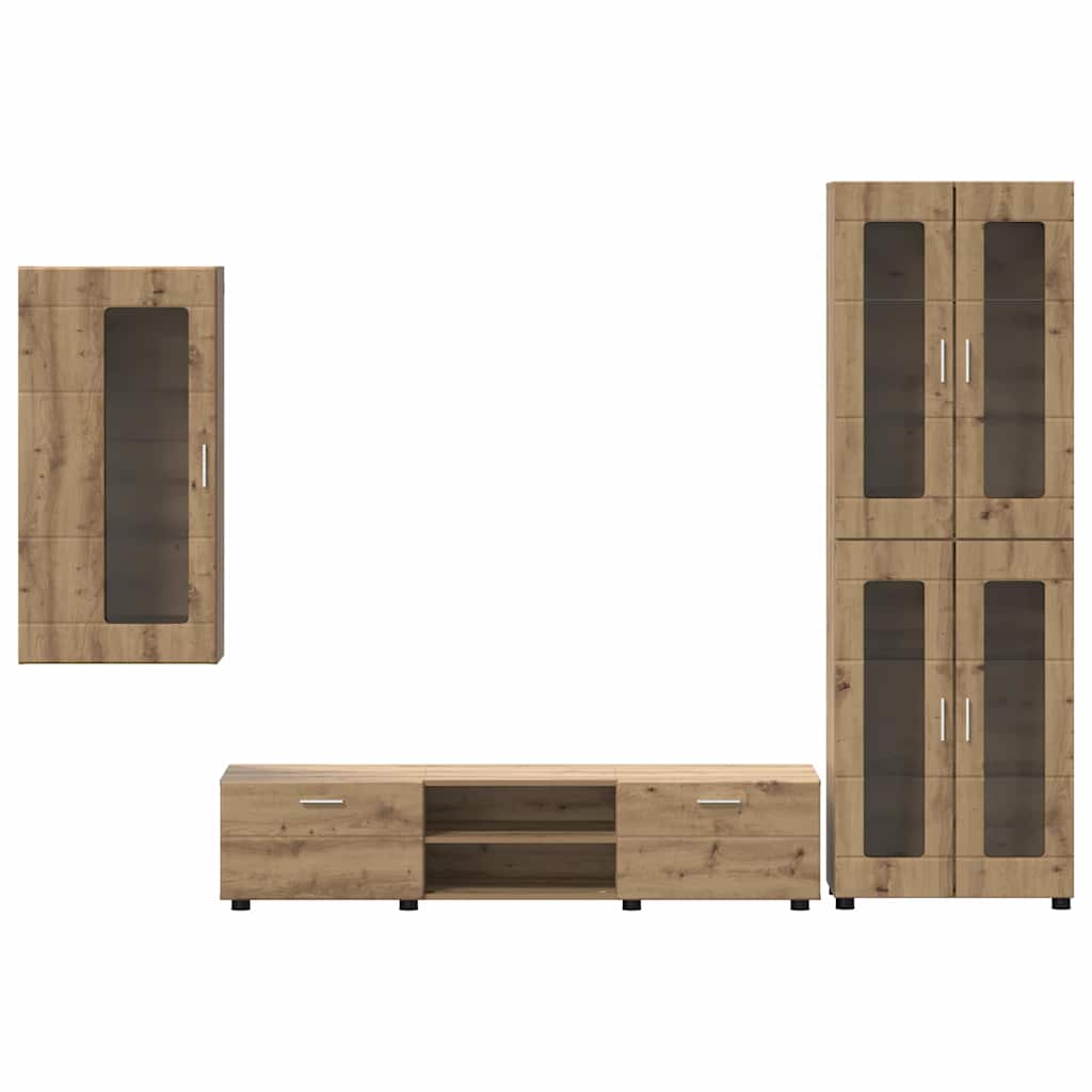 TV-Schrankset FLORIN 3 pcs Artisan-Eiche Holzwerkstoff