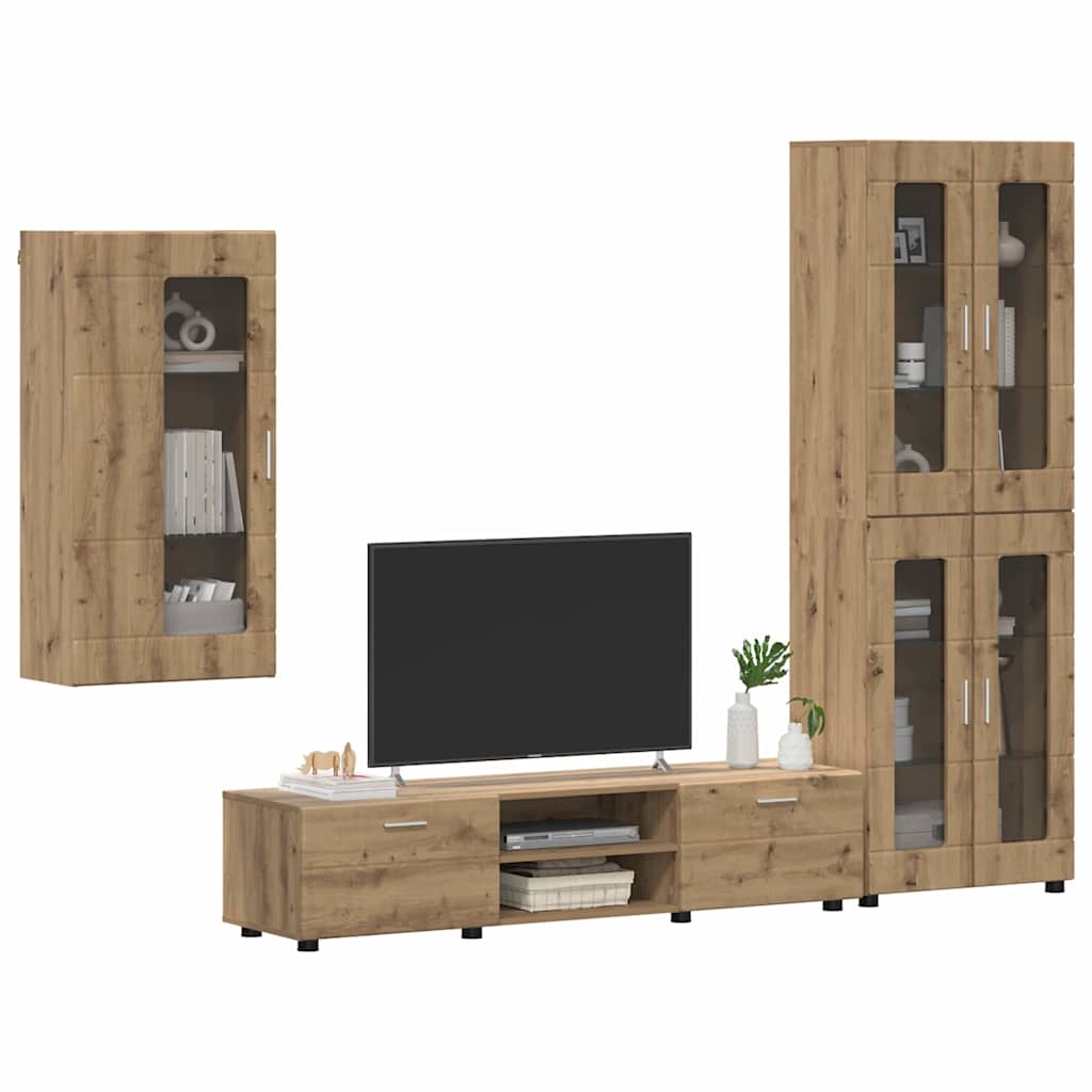 TV-Schrankset FLORIN 3 pcs Artisan-Eiche Holzwerkstoff