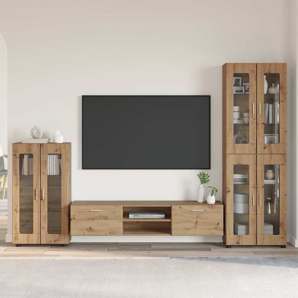 TV-Schrankset FLORIN 3 pcs Artisan-Eiche Holzwerkstoff