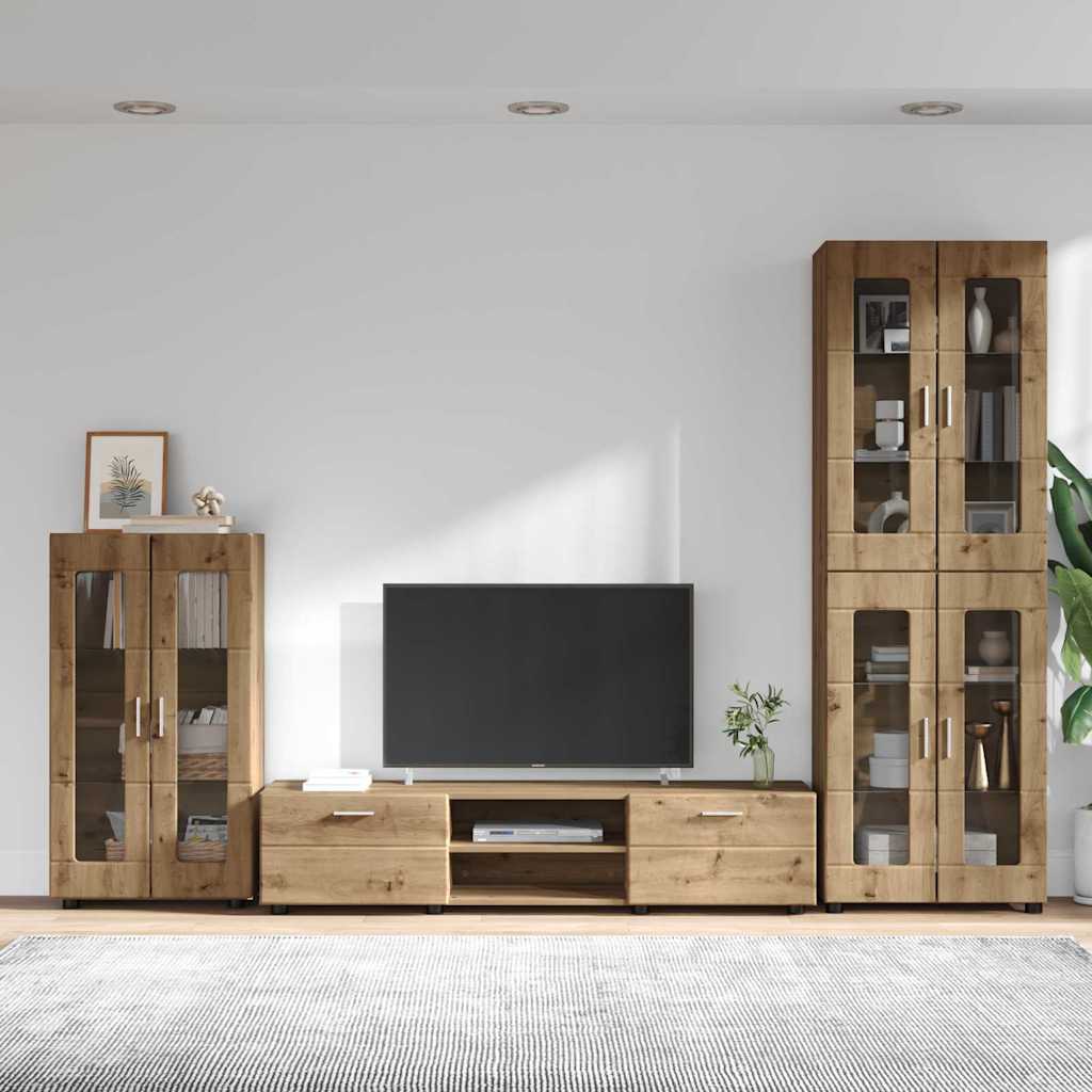 TV-Schrankset FLORIN 3 pcs Artisan-Eiche Holzwerkstoff