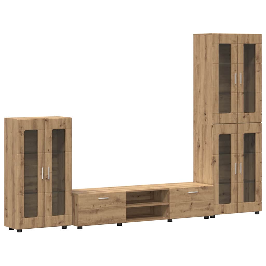 TV-Schrankset FLORIN 3 pcs Artisan-Eiche Holzwerkstoff