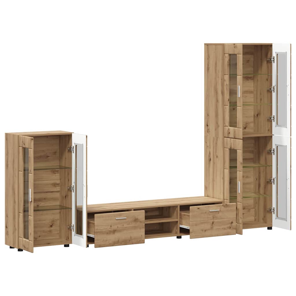 TV-Schrankset FLORIN 3 pcs Artisan-Eiche Holzwerkstoff