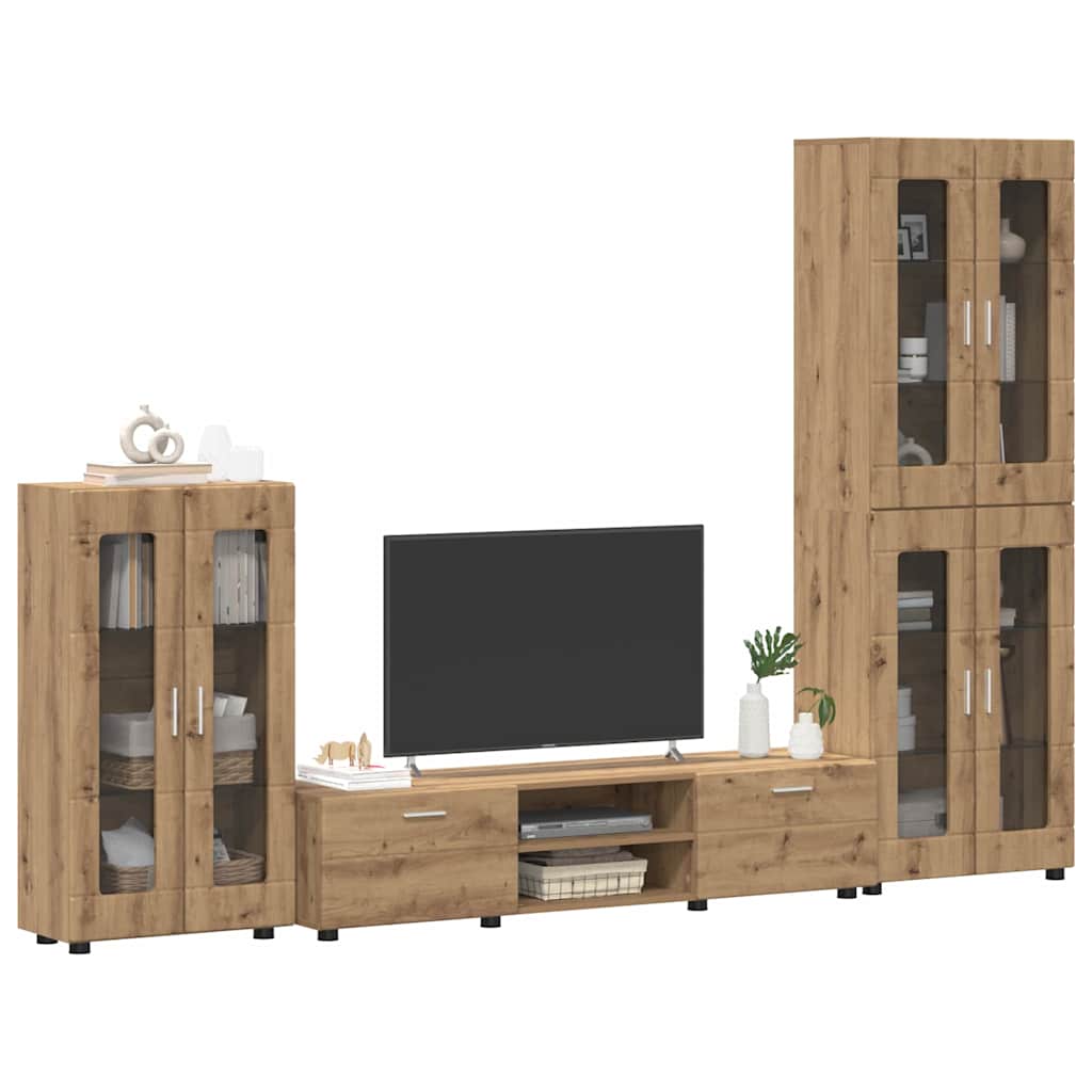 TV-Schrankset FLORIN 3 pcs Artisan-Eiche Holzwerkstoff