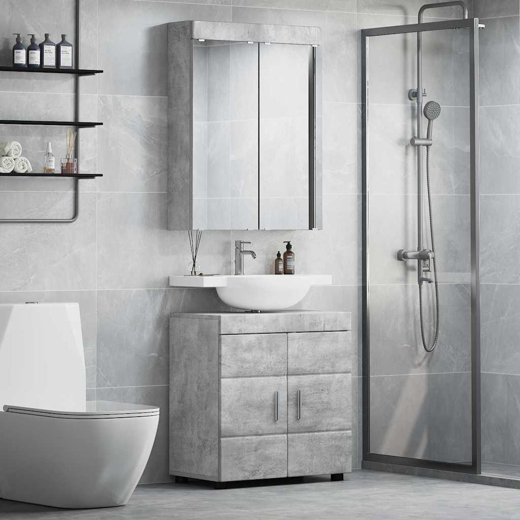 Badezimmermöbel-Set TULUM 2 stk. Beton Grau 60 x 34 x 63 cm