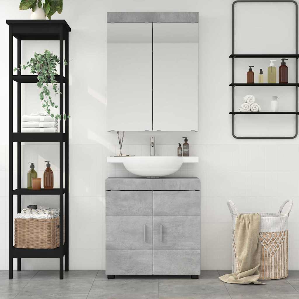Badezimmermöbel-Set TULUM 2 stk. Beton Grau 60 x 34 x 63 cm
