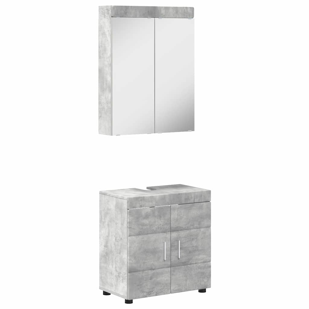 Badezimmermöbel-Set TULUM 2 stk. Beton Grau 60 x 34 x 63 cm