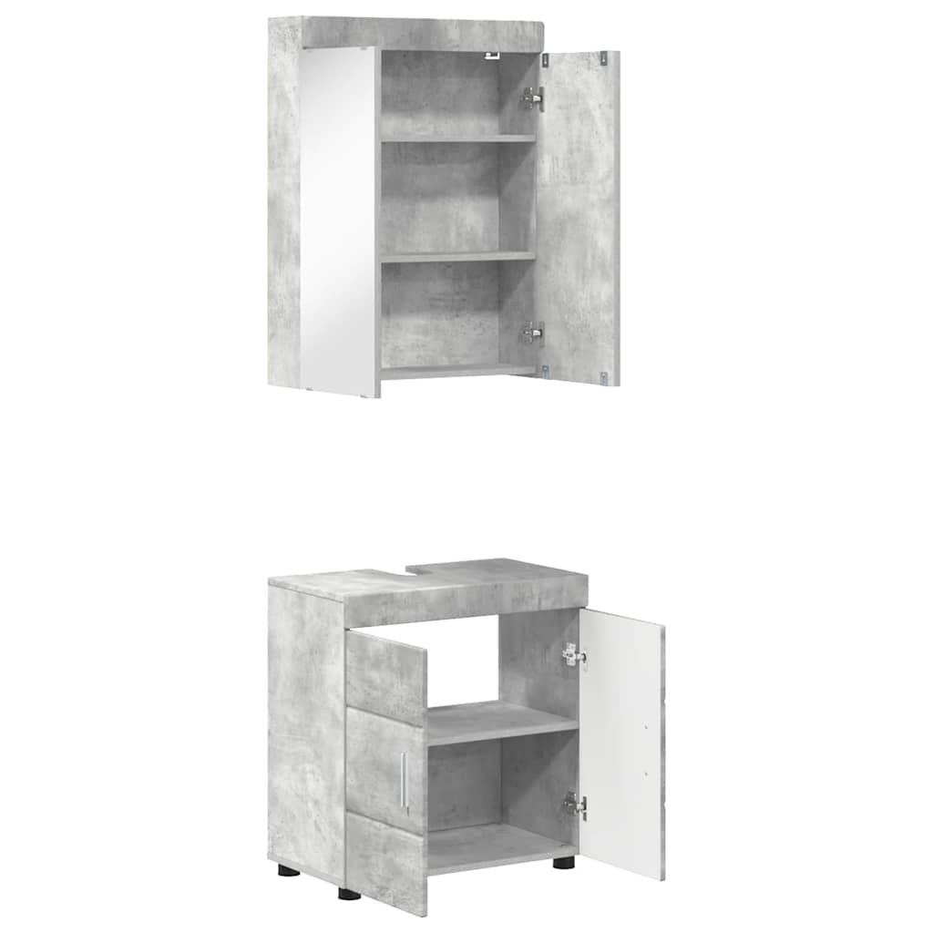 Badezimmermöbel-Set TULUM 2 stk. Beton Grau 60 x 34 x 63 cm