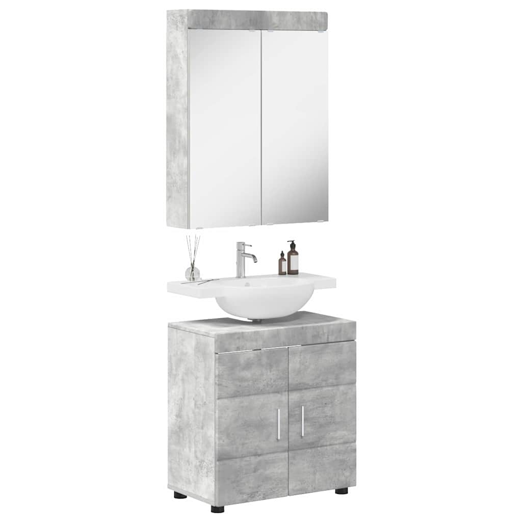 Badezimmermöbel-Set TULUM 2 stk. Beton Grau 60 x 34 x 63 cm