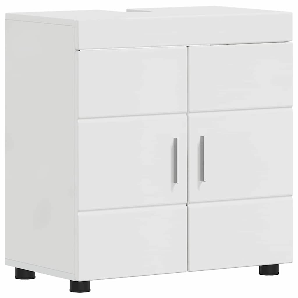 Badezimmermöbel-Set TULUM 2 pcs Hochglanz Weiß 60 x 34 x 63 cm