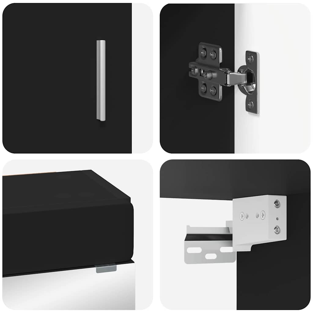 Badezimmermöbel-Set TULUM 3 stk. Schwarz 60 x 34 x 63 cm
