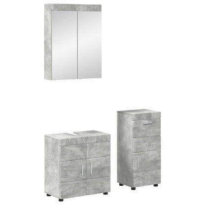 Badezimmermöbel-Set TULUM 3 stk. Beton Grau 60 x 34 x 63 cm