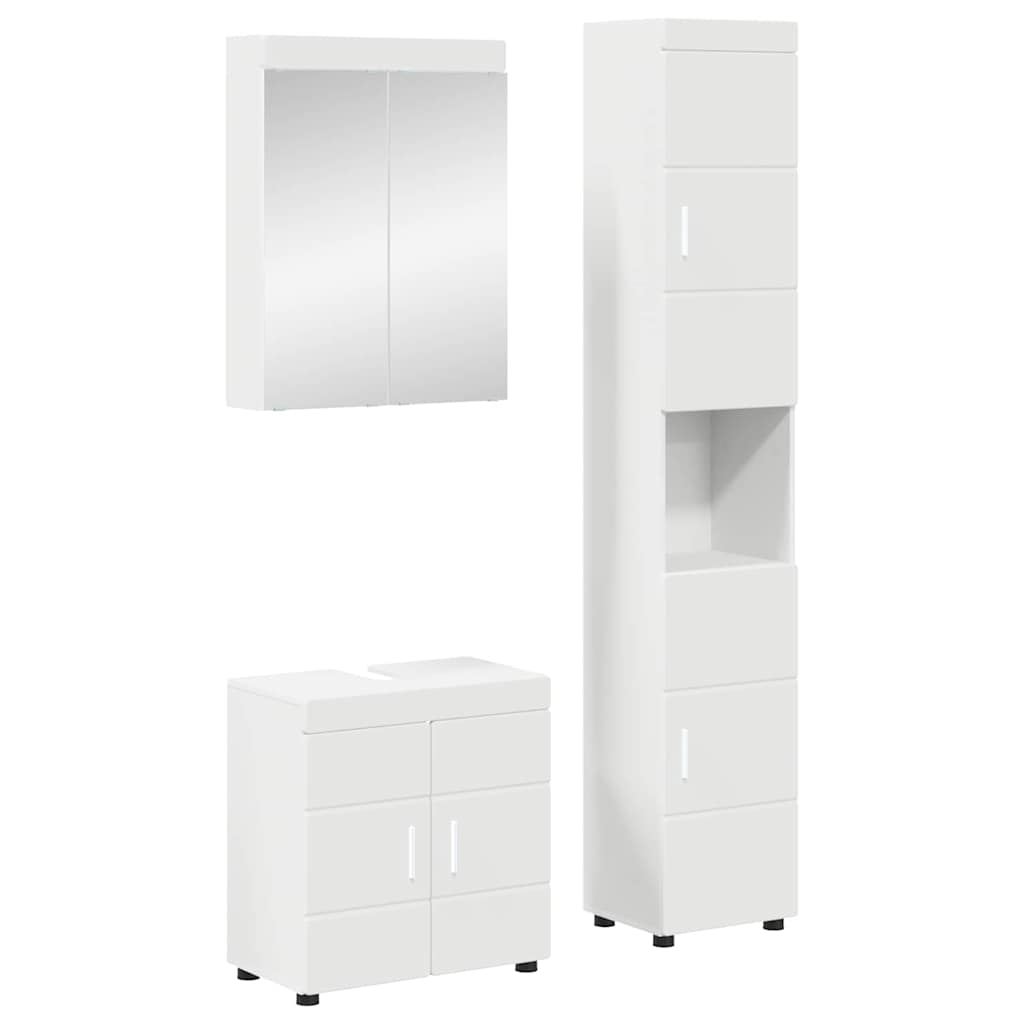 Badezimmermöbel-Set TULUM 3 stk. Weiß 60 x 34 x 63 cm