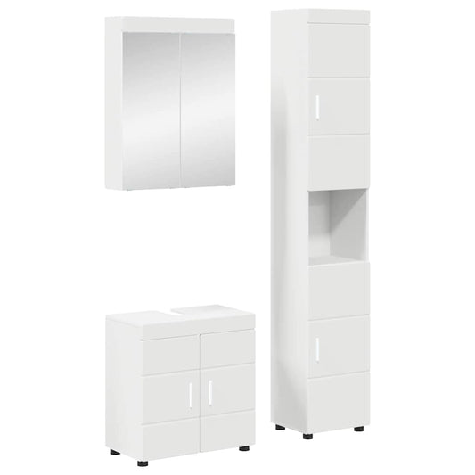 Badezimmermöbel-Set TULUM 3 stk. Weiß 60 x 34 x 63 cm