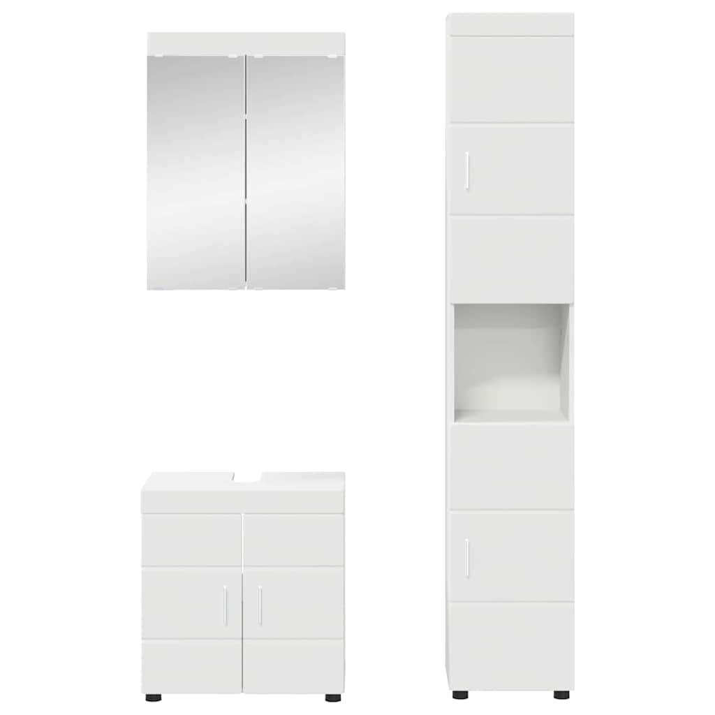 Badezimmermöbel-Set TULUM 3 stk. Weiß 60 x 34 x 63 cm