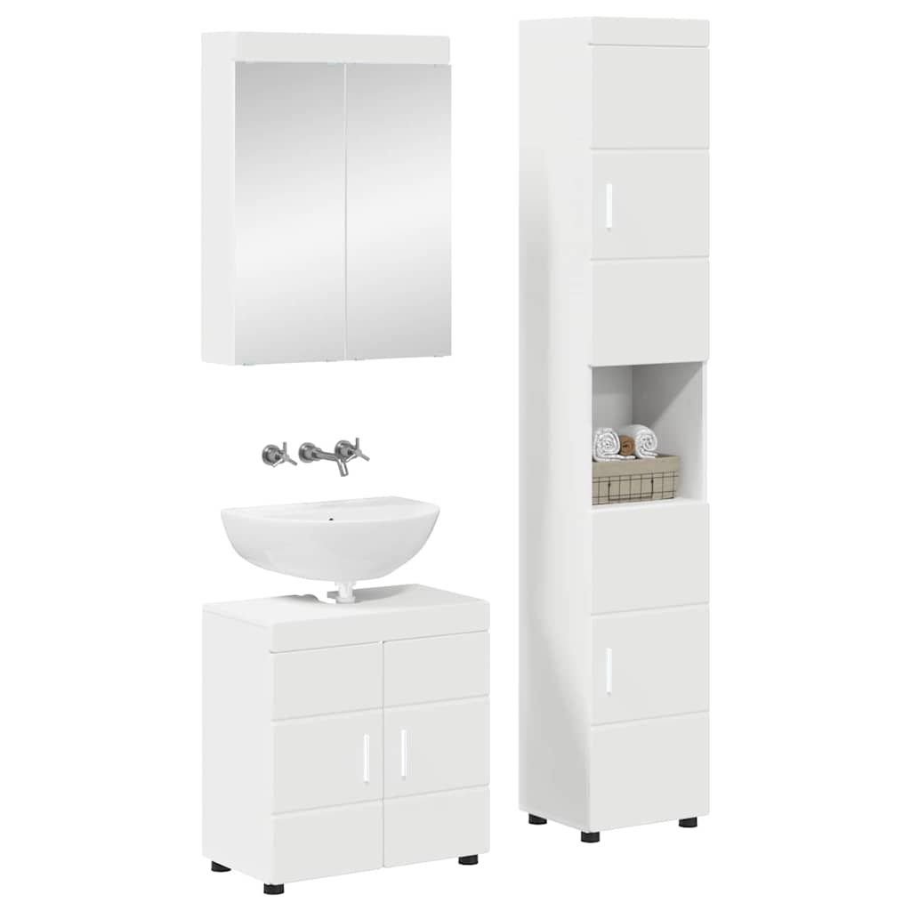 Badezimmermöbel-Set TULUM 3 stk. Weiß 60 x 34 x 63 cm
