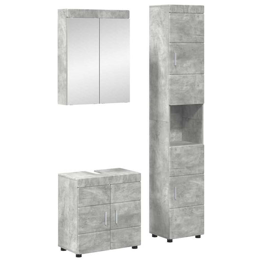 Badezimmermöbel-Set TULUM 3 stk. Beton Grau 60 x 34 x 63 cm
