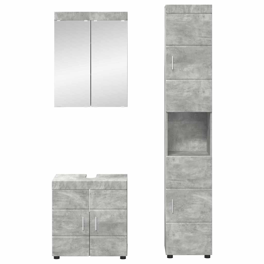 Badezimmermöbel-Set TULUM 3 stk. Beton Grau 60 x 34 x 63 cm