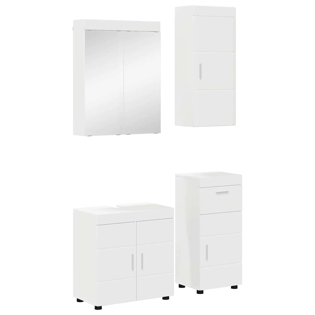 Badezimmermöbel-Set TULUM 4 stk. Weiß 60 x 34 x 63 cm