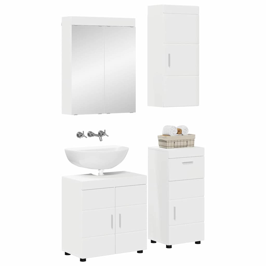 Badezimmermöbel-Set TULUM 4 stk. Weiß 60 x 34 x 63 cm