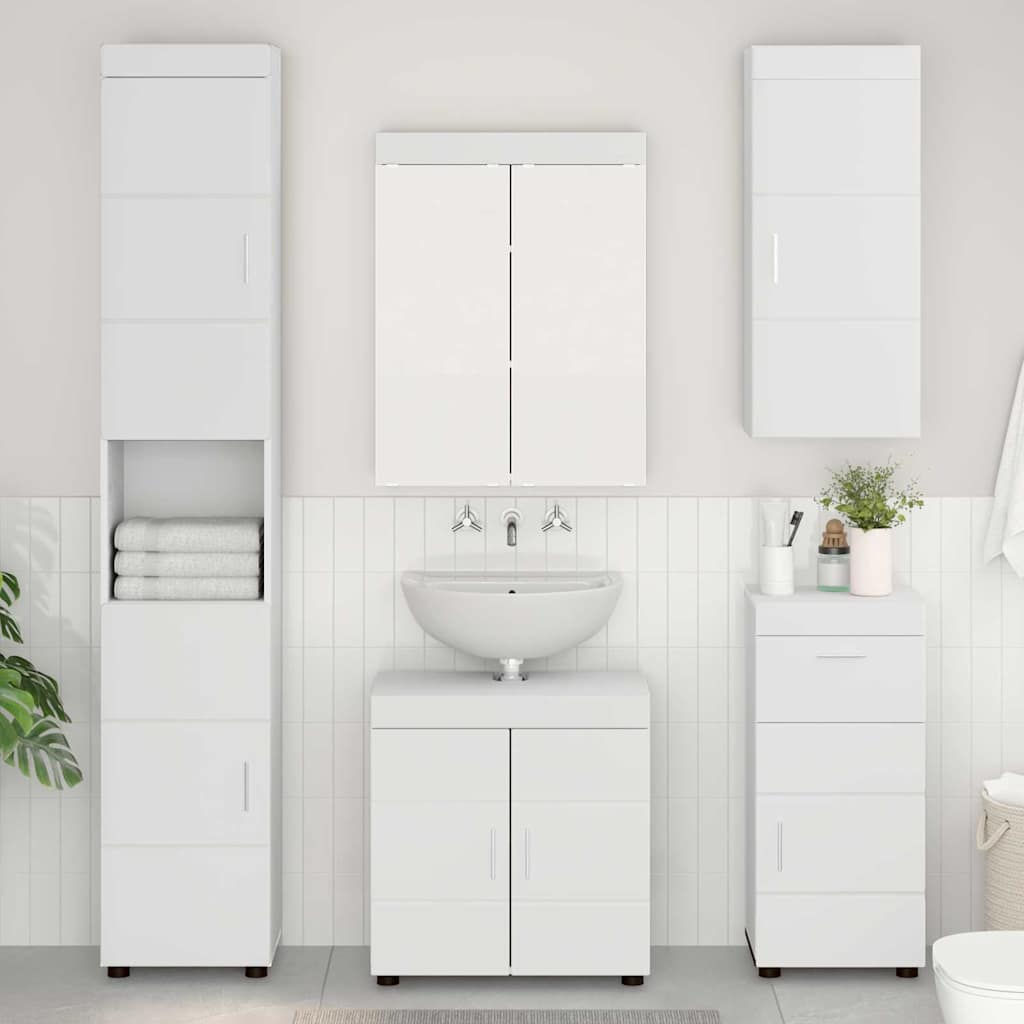 Badezimmermöbel-Set TULUM 5 stk. Weiß 60 x 34 x 63 cm