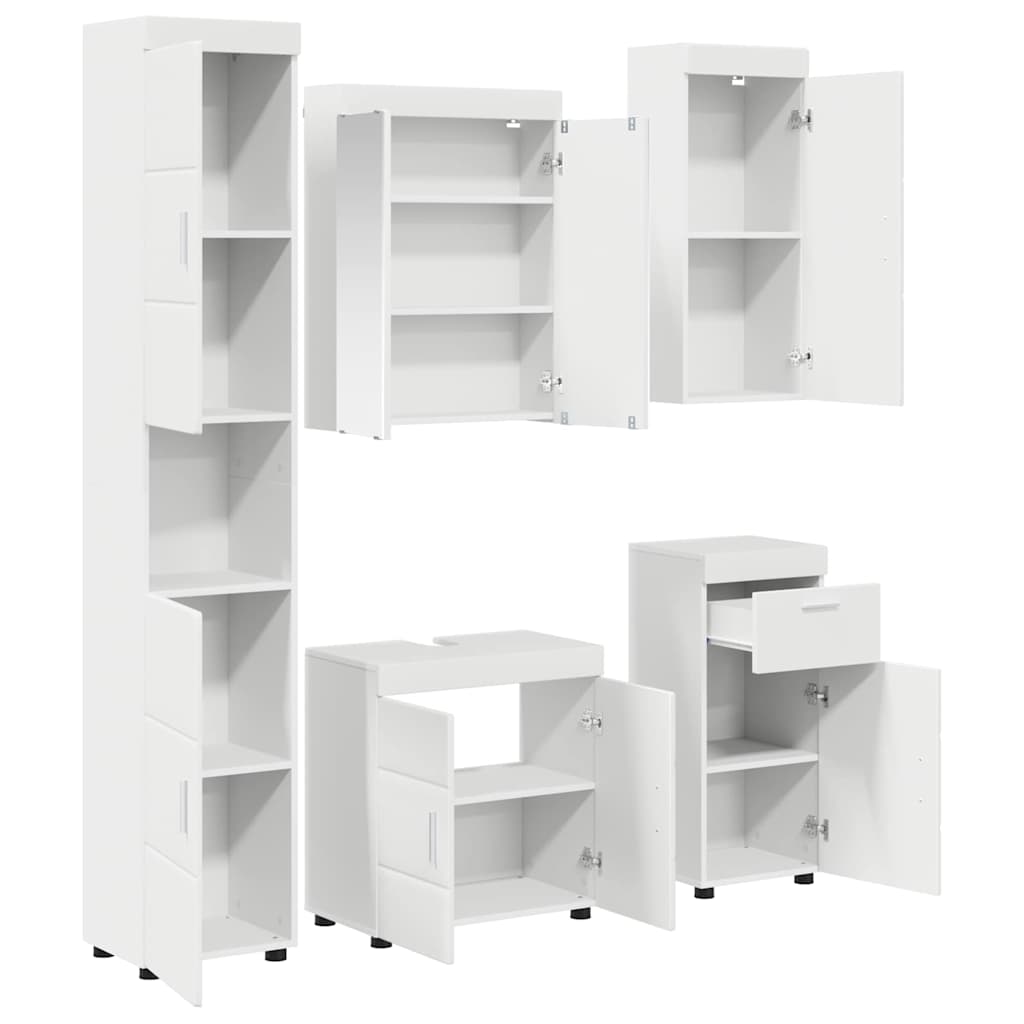 Badezimmermöbel-Set TULUM 5 stk. Weiß 60 x 34 x 63 cm